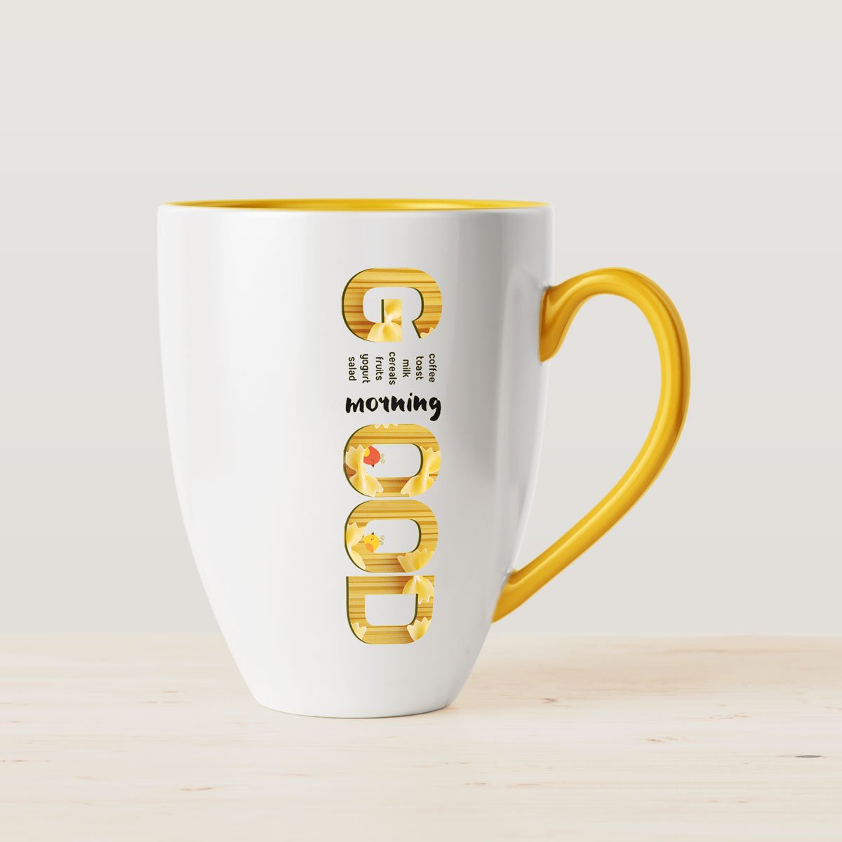 White Printed Coffee Mug