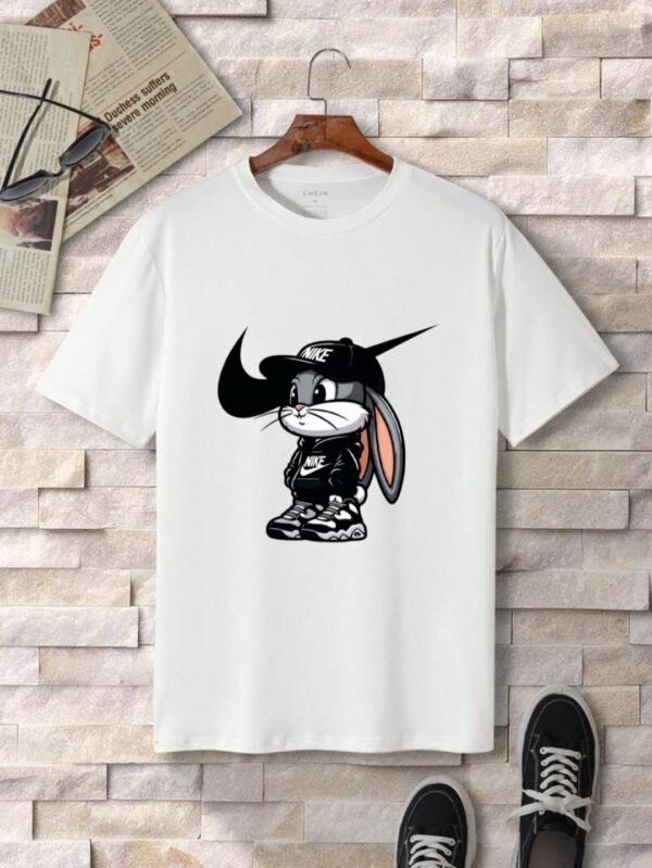 Rabbit Black T-Shirt for Women